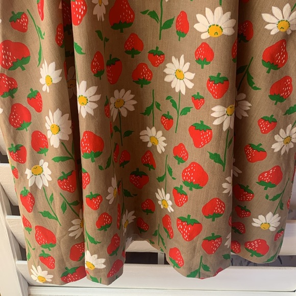 True Vintage Strawberry Novelty Jenni 70s Pinup Dress Large 14 - Picture 3 of 7